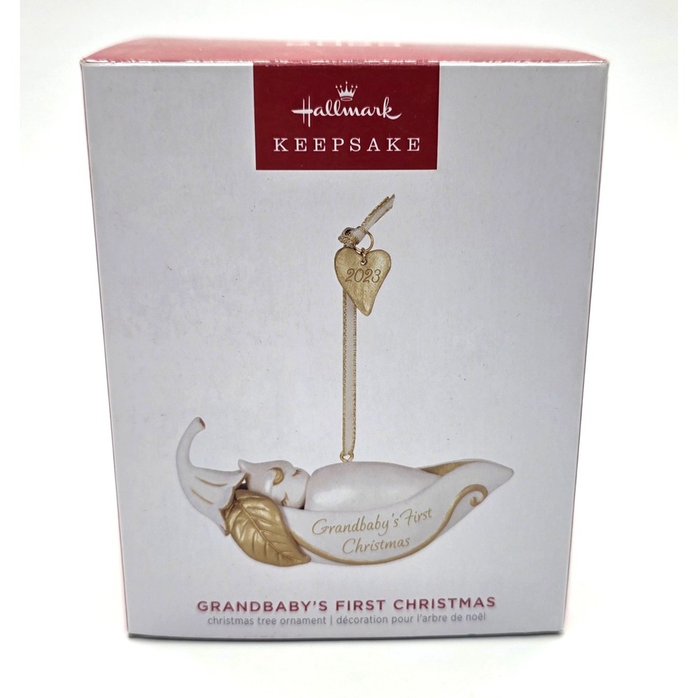 2023 Hallmark Grandbaby's First Christmas Porcelain Ornament Grandparents NEW